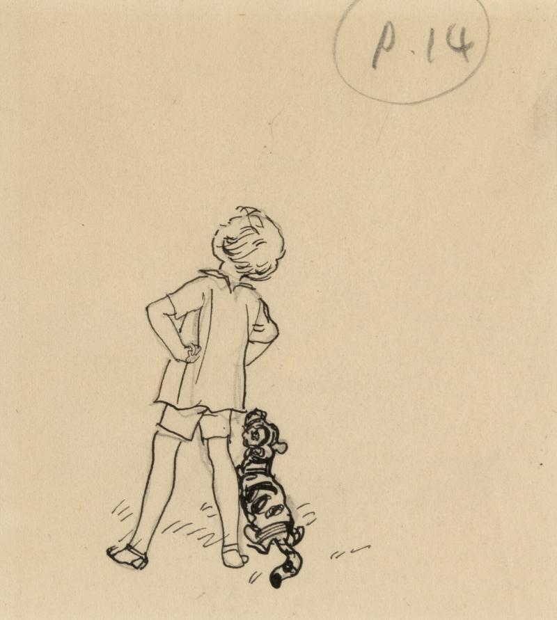 Illustration of Christopher Robin and Tigger.