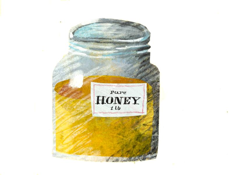 Illustration of honey jar.