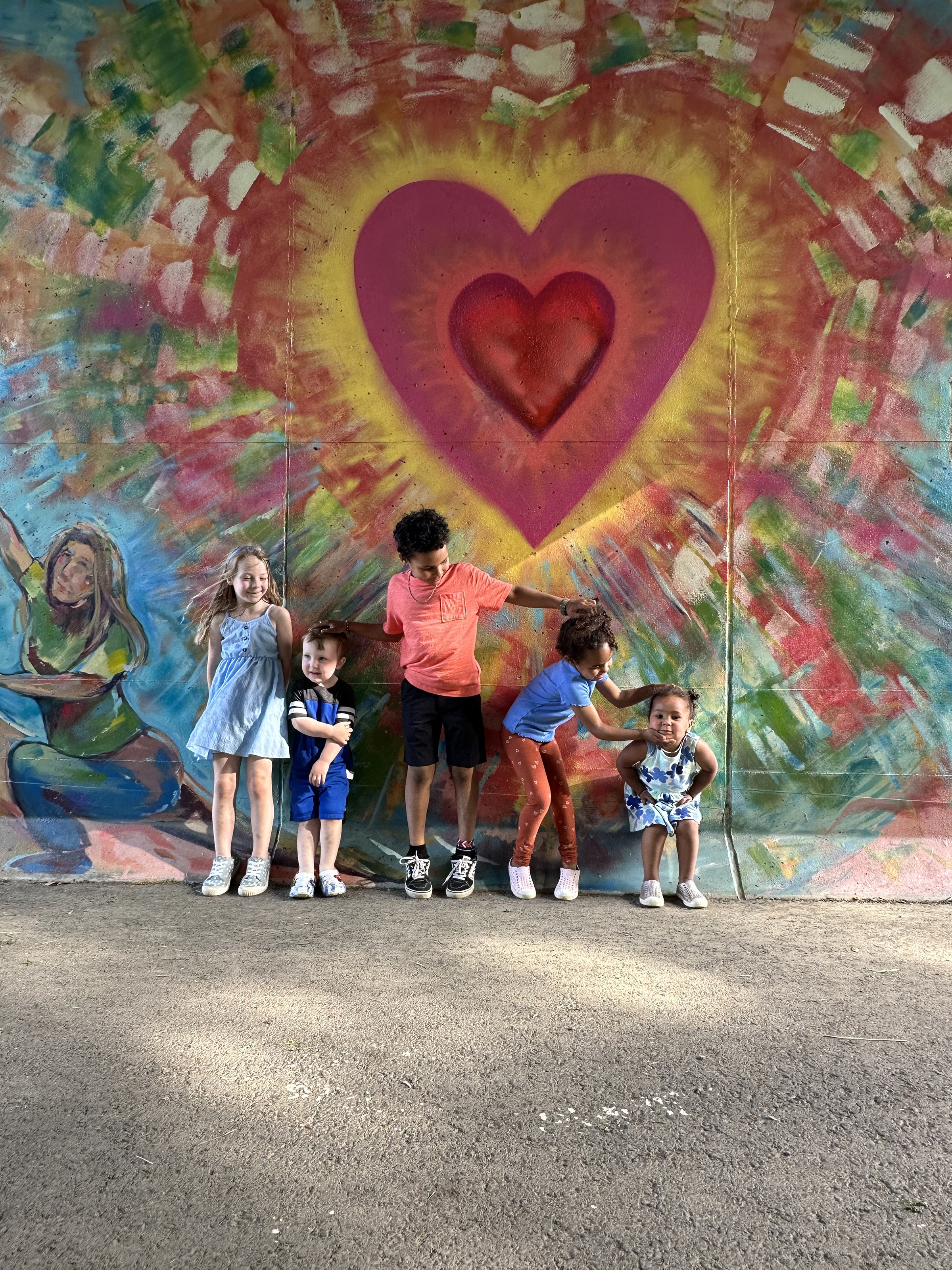Photograph of heart mural. 