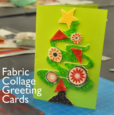 Fabric Collage Greeting Cards 