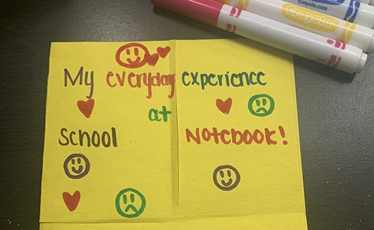 cover of the folded book titled My Everyday Experience at School Notebook