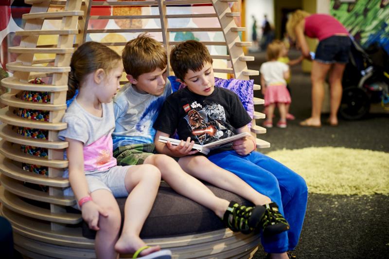 Installation of Eric Carle themed furniture and activities.