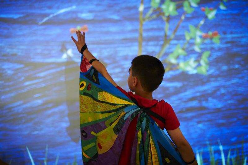 Installation of Eric Carle themed furniture and activities.