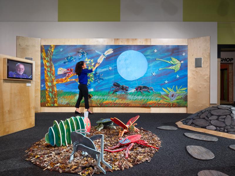 Installation of Eric Carle themed furniture and activities.