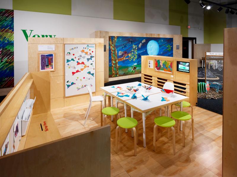 Installation of Eric Carle themed furniture and activities.