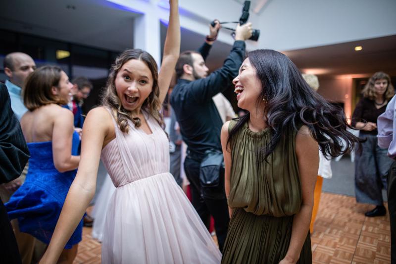 People dancing at a party.