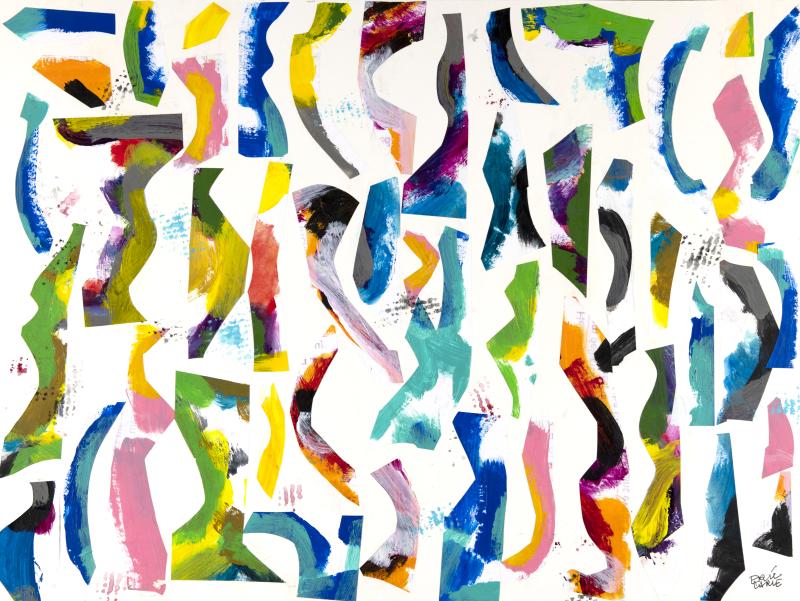 Collage of squiggly lines in many colors