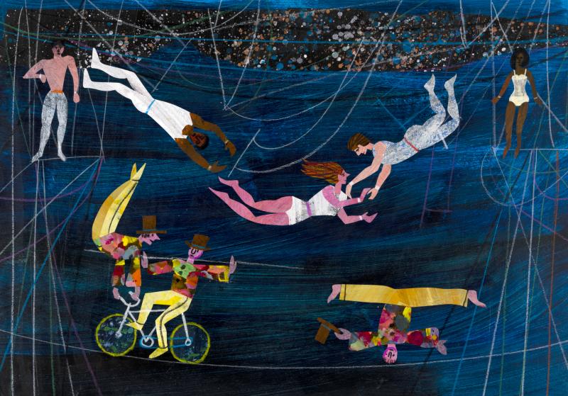 Illustration of circus performers