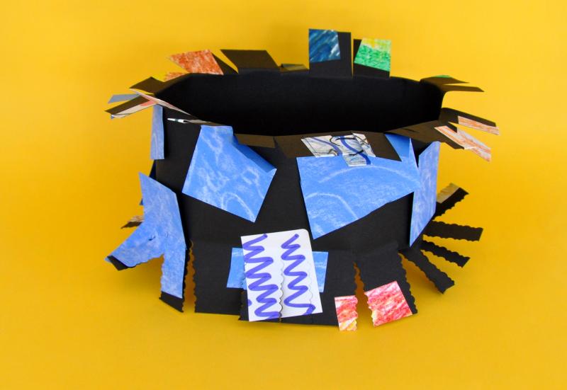 Crown with a cut paper fringe