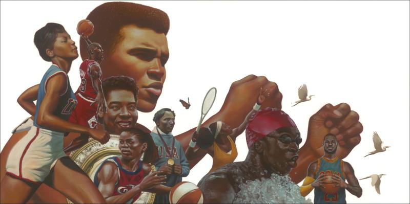 Illustration of famous Black athletes.