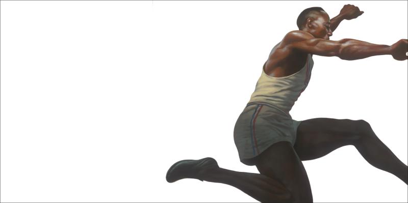 Illustration of Jesse Owens jumping.