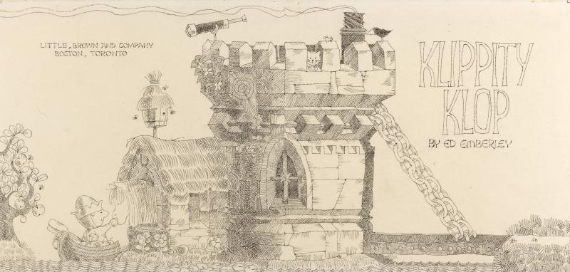 Pencil illustration of medieval tower.