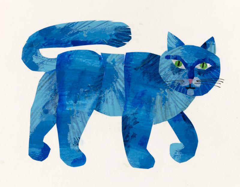 Illustration of a blue cat.