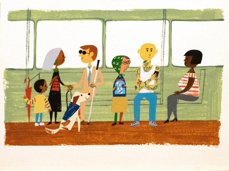People sitting on bus