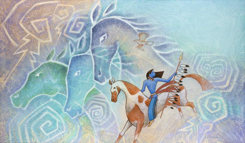 Illustration of horse leaping