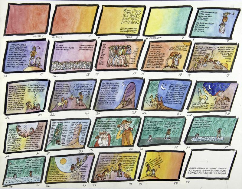 Illustration of colored boxes in storyboard.