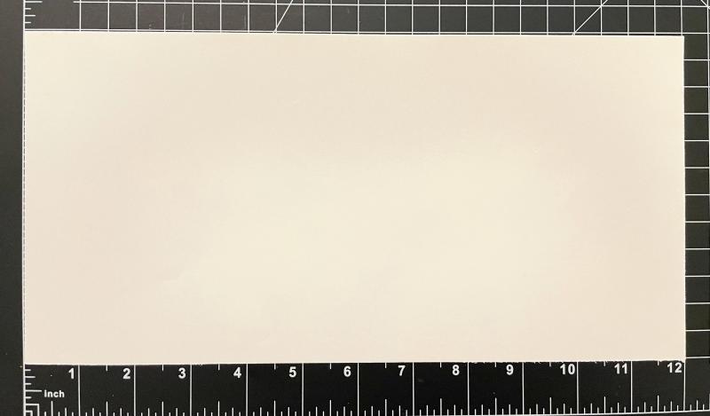 A white sheet of 6x12 inch paper