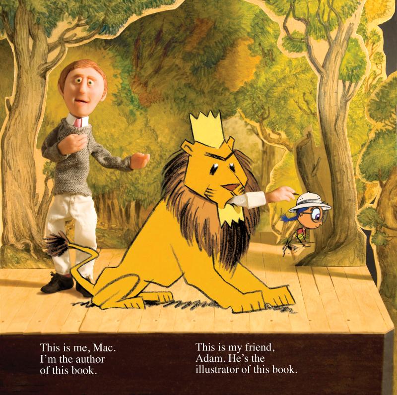Illustration of puppets with lion.