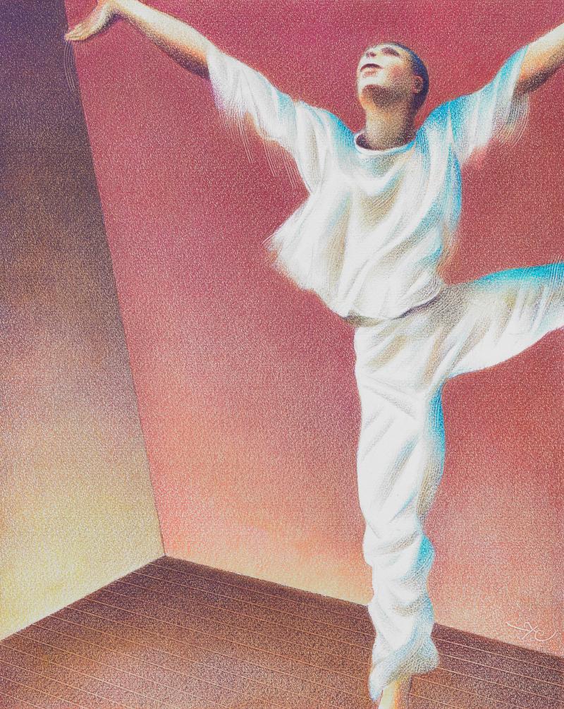 Illustration of mime dancing