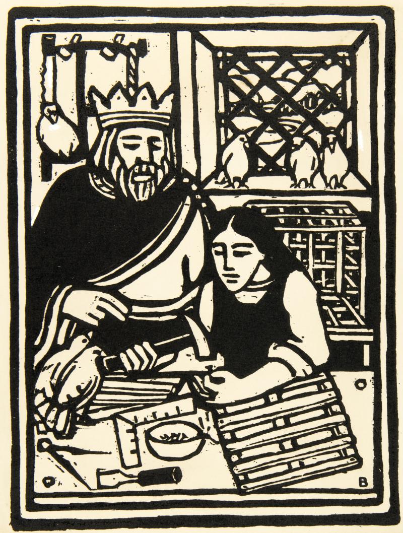 Illustration of king and child