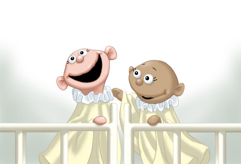 Illustration of two babies
