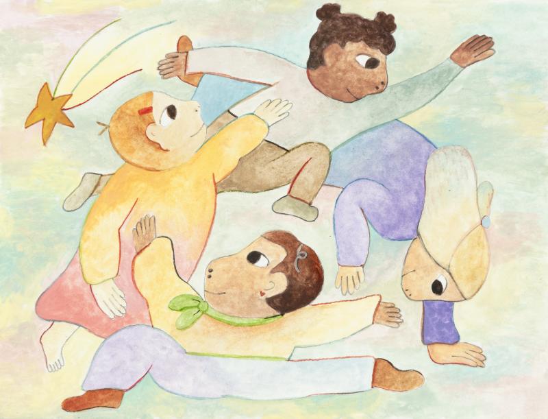 Illustration of children dancing.