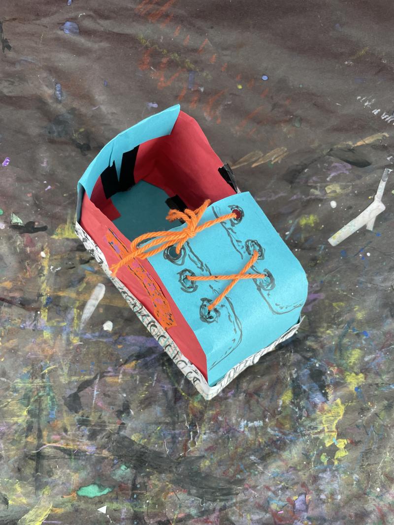 3D paper sculpted shoe.