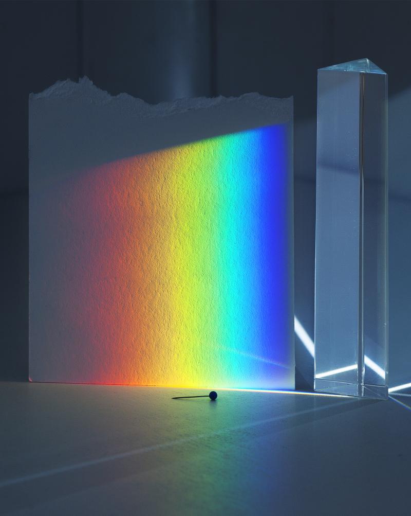 Photograph of color rays