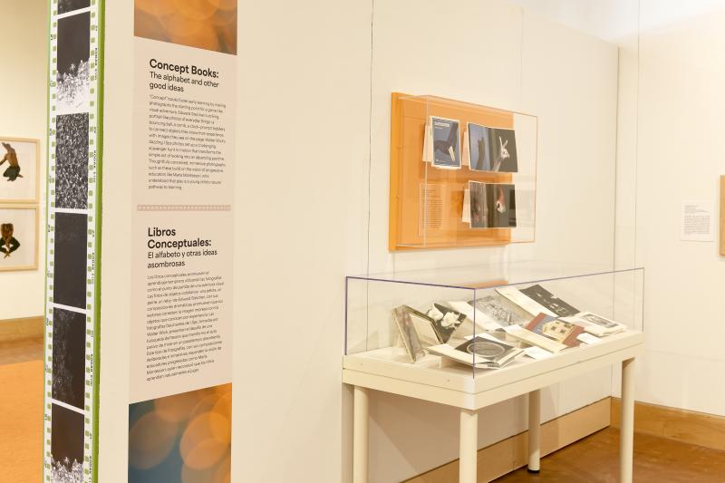 Photograph of gallery showing framed art and graphics.