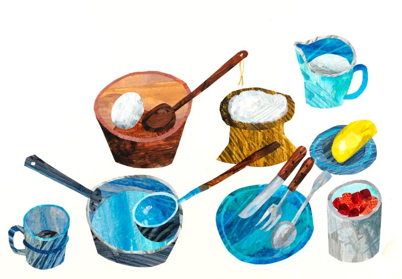 Collage illustration of dishes.