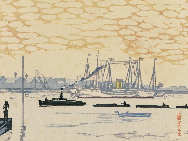 Illustration of boats on water.