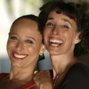 two women smiling