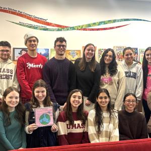 Photo of college students in Museum Reading Library