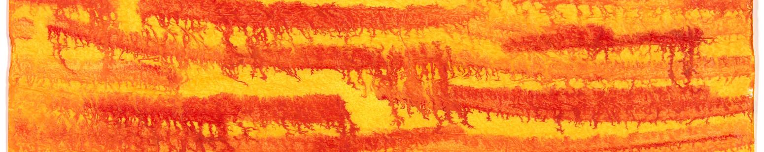 orange and read painted tissue paper