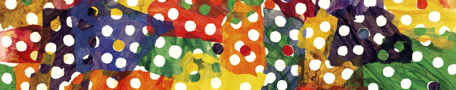 art by Eric Carle with interlocking multicolor shapes that have holes cut out
