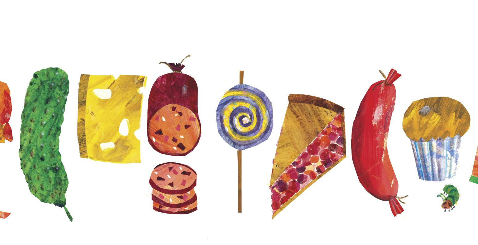 Illustration of party foods. 