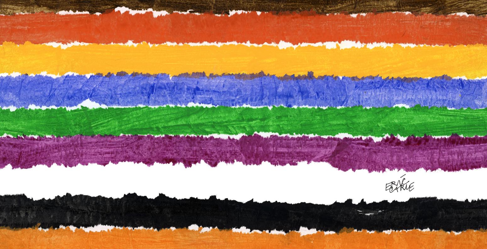 Collage of colored lines. 