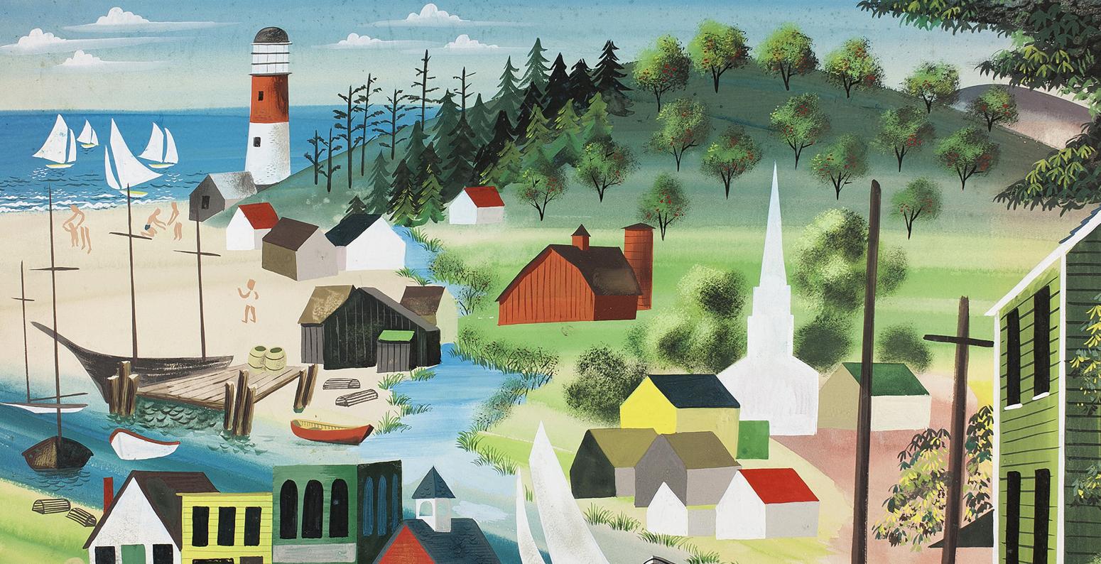 Illustration of seaside houses.