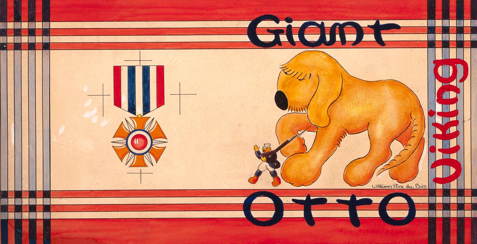 Illustration of giant dog. 