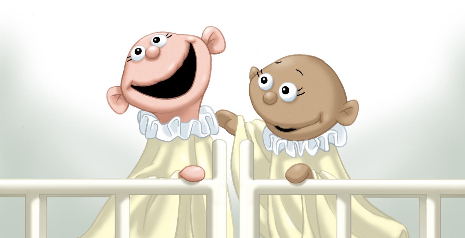 Illustration of two babies