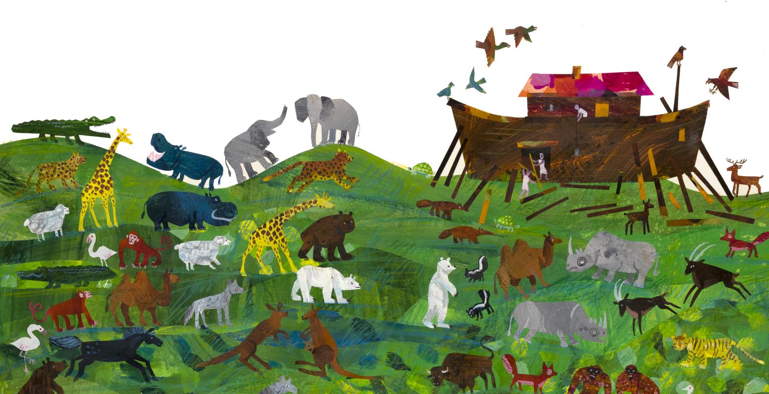 Illusteratrion of ark with anmials.