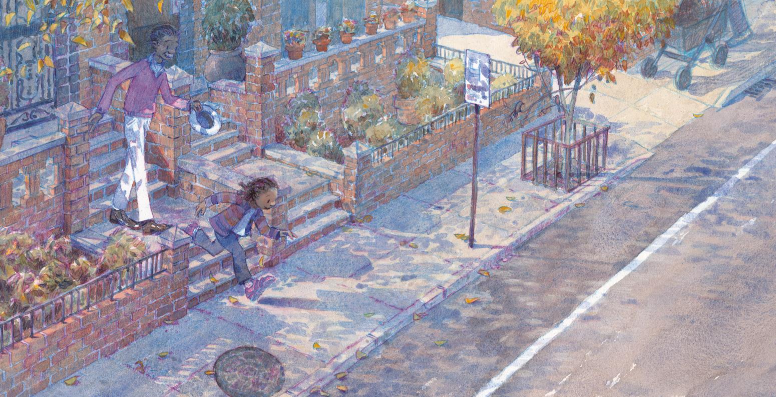 painting of a shady street