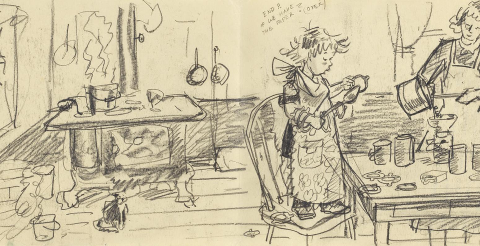 sketch of canning jam