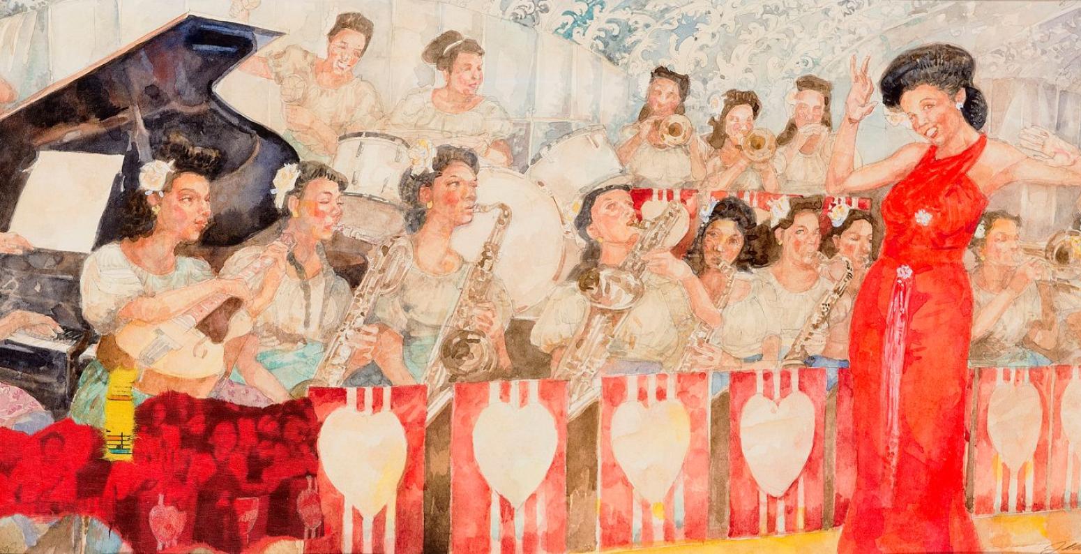 Illustration by Jerry Pinkney for Sweethearts of Rhythm