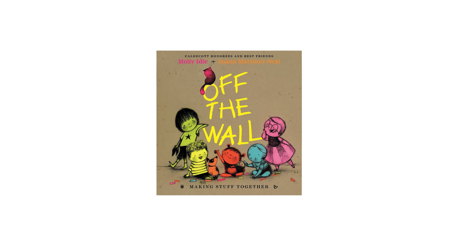 Off the Wall book cover with illustration of rainbow colored kids