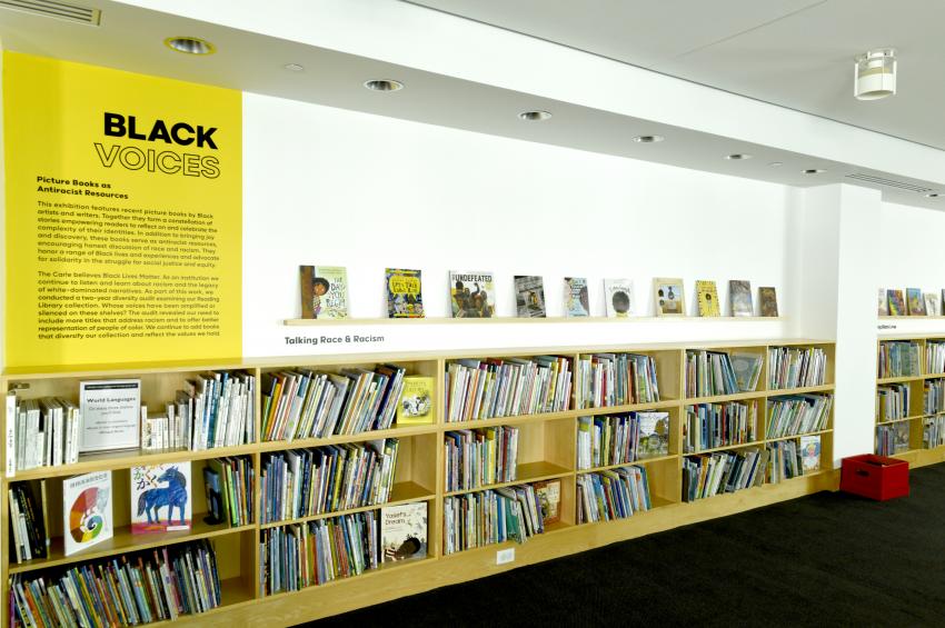 Installation of books in Reading Library. 