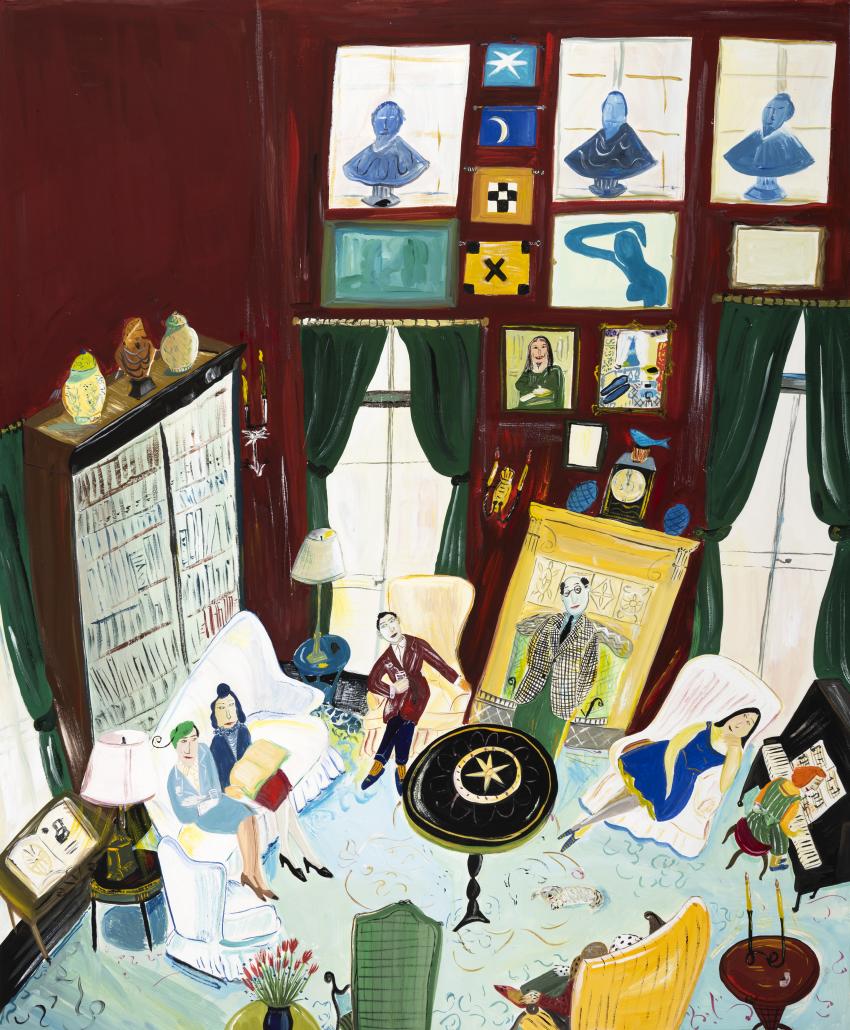 Illustration of ornately decorated room.