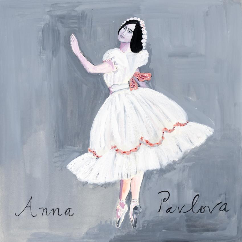 Illustration of Anna Pavlova dancing.