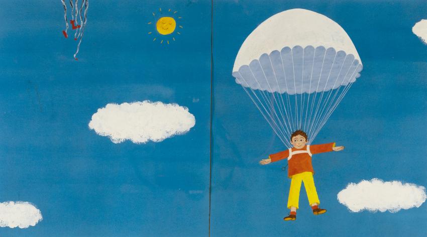 Illustration of parachuter. 