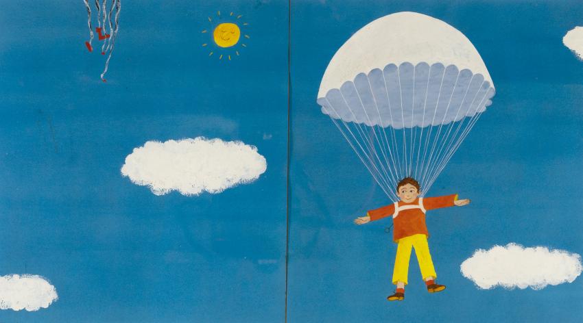 Illustration of parachuter.